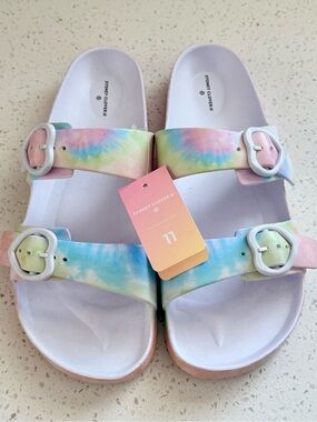 NWT Target x Stoney Clover Lane White and Rainbow Slide Sandals - Womens Size 11